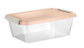 Контейнер для продуктов Plast Team HELSINKI с защёлками 1 л прямоугольный персиковая карамель